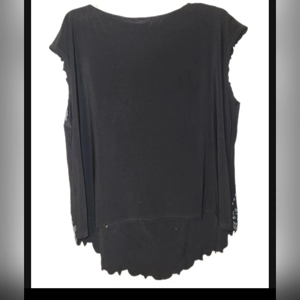 Dressbarn Sequin Sparkle Evening Sleeveless Pullover Blouse Size 20 Knit Stretch - Picture 2 of 10